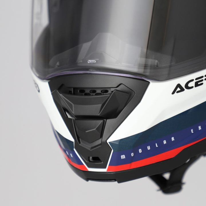 Casque moto modulable Acerbis RIDER - BLANC et BLEU et ROUGE