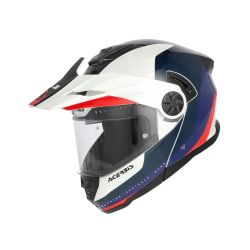 Casque moto modulable Acerbis RIDER - BLANC et BLEU et ROUGE