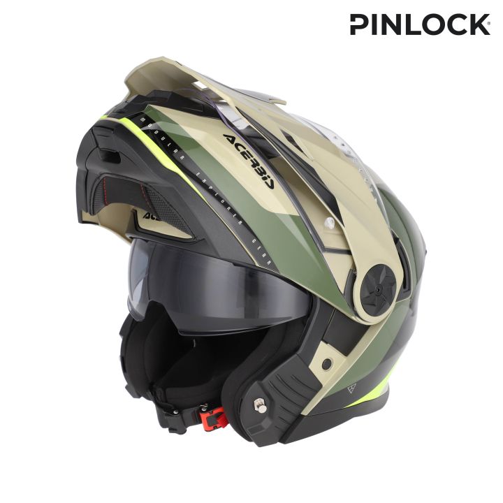 Casque moto modulable Acerbis RIDER - VERT et BRUN