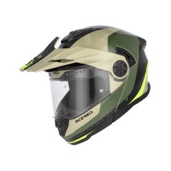 Casque moto modulable Acerbis RIDER - VERT et BRUN