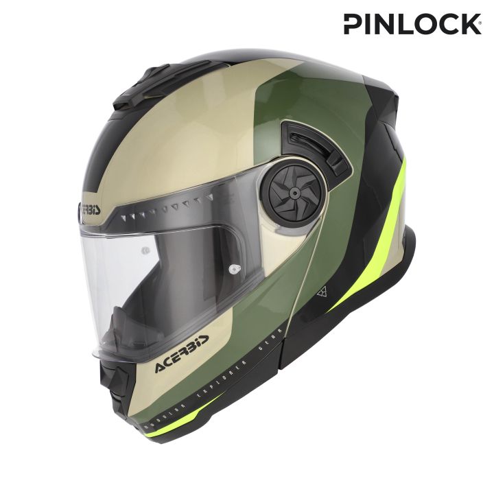 Casque moto modulable Acerbis RIDER - VERT et BRUN