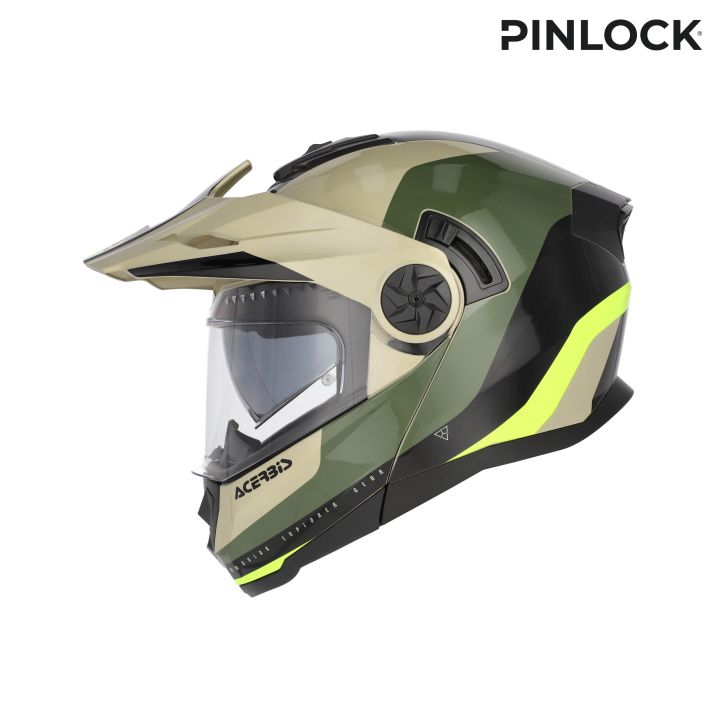 Casque moto modulable Acerbis RIDER - VERT et BRUN