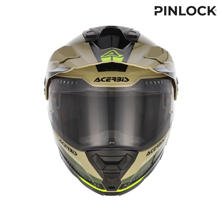 Casque moto modulable Acerbis RIDER - VERT et BRUN