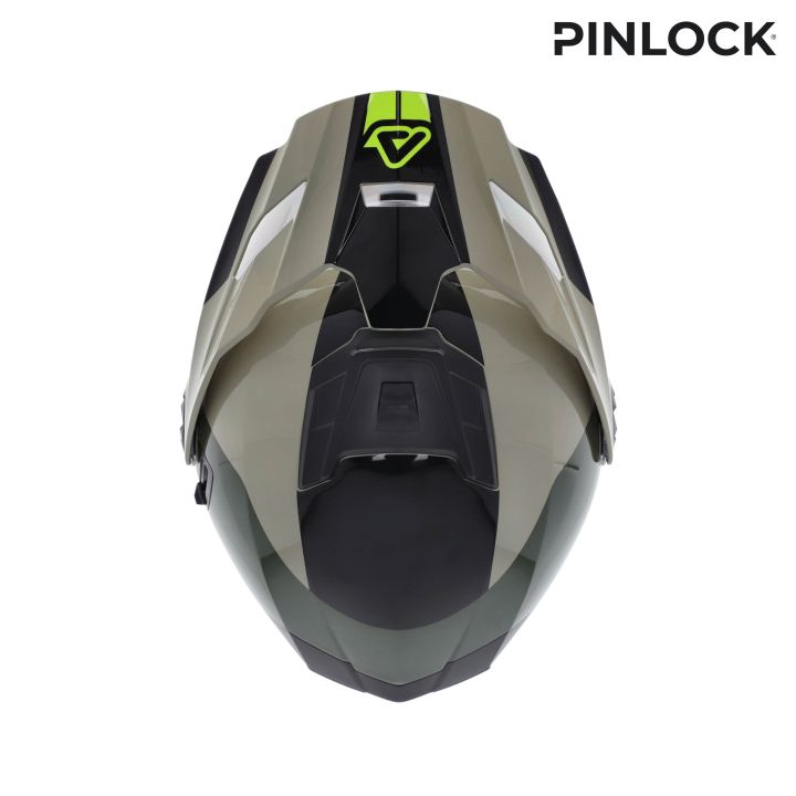 Casque moto modulable Acerbis RIDER - VERT et BRUN