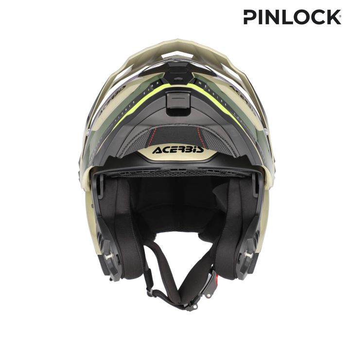 Casque moto modulable Acerbis RIDER - VERT et BRUN