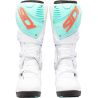 Bottes moto tout terrain Sidi Crossfire 3 SRS Blanc Cyan Corail