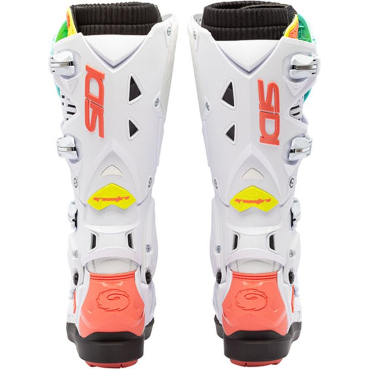 Bottes moto tout terrain Sidi Crossfire 3 SRS Blanc Cyan Corail