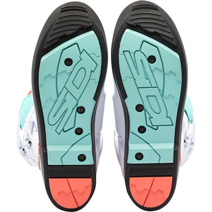 Bottes moto tout terrain Sidi Crossfire 3 SRS Blanc Cyan Corail