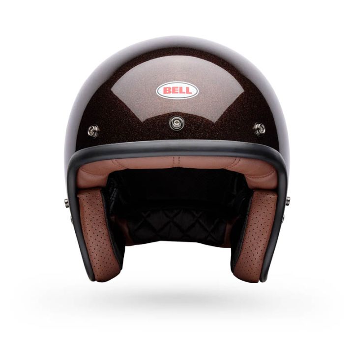 Casque moto jet Bell Custom 500 Flake - Marron