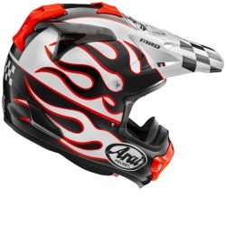 Casque cross Arai Mx-V Evo Flame - Blanc 2
