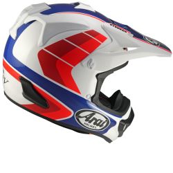 Casque cross Arai Mx-V Evo Jump - Blanc Rouge Bleu 2