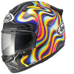 Casque intégral Arai Quantic Swirl - Noir Blanc Jaune