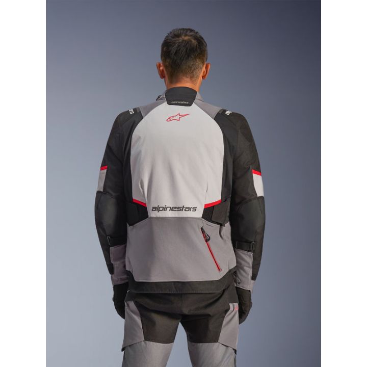 Veste Alpinestars Andes V4 Drystar - Gris foncé Bleu Ice Gris Rouge Bright