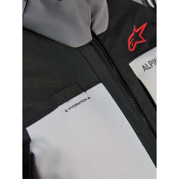 Veste Alpinestars Andes V4 Drystar - Gris foncé Bleu Ice Gris Rouge Bright