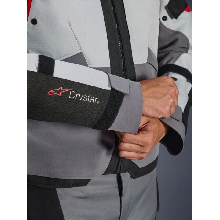 Veste Alpinestars Andes V4 Drystar - Gris foncé Bleu Ice Gris Rouge Bright