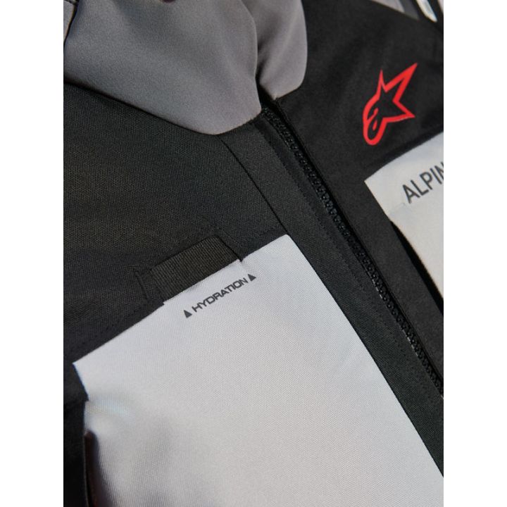 Veste Alpinestars Andes V4 Drystar - Gris foncé Bleu Ice Gris Rouge Bright