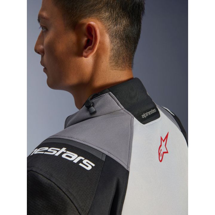 Veste Alpinestars Andes V4 Drystar - Gris foncé Bleu Ice Gris Rouge Bright