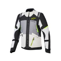 Veste Alpinestars Andes V4 Drystar - Gris foncé Bleu Ice Gris Jaune Fluo