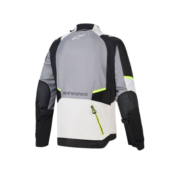 Veste Alpinestars Andes V4 Drystar - Gris foncé Bleu Ice Gris Jaune Fluo