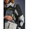 Veste Alpinestars Andes V4 Drystar - Gris foncé Bleu Ice Gris Jaune Fluo