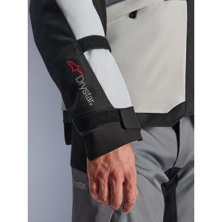 Veste Alpinestars Andes V4 Drystar - Gris foncé Bleu Ice Gris Jaune Fluo