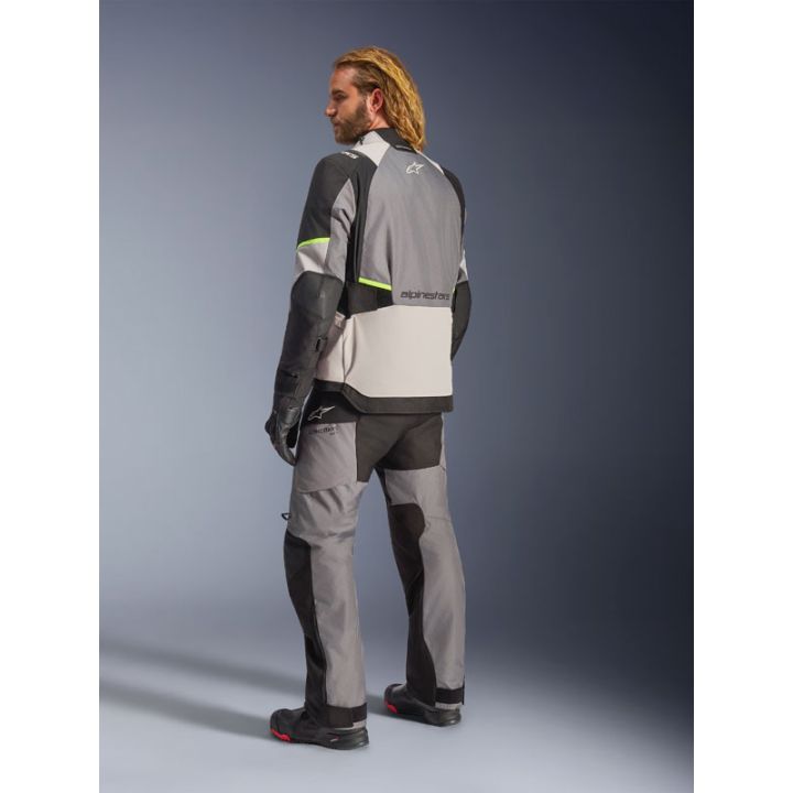Veste Alpinestars Andes V4 Drystar - Gris foncé Bleu Ice Gris Jaune Fluo