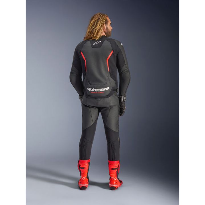 Blouson cuir Alpinestars GP Force V2 - Noir Rouge Fluo