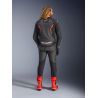 Blouson cuir Alpinestars GP Force V2 - Noir Rouge Fluo