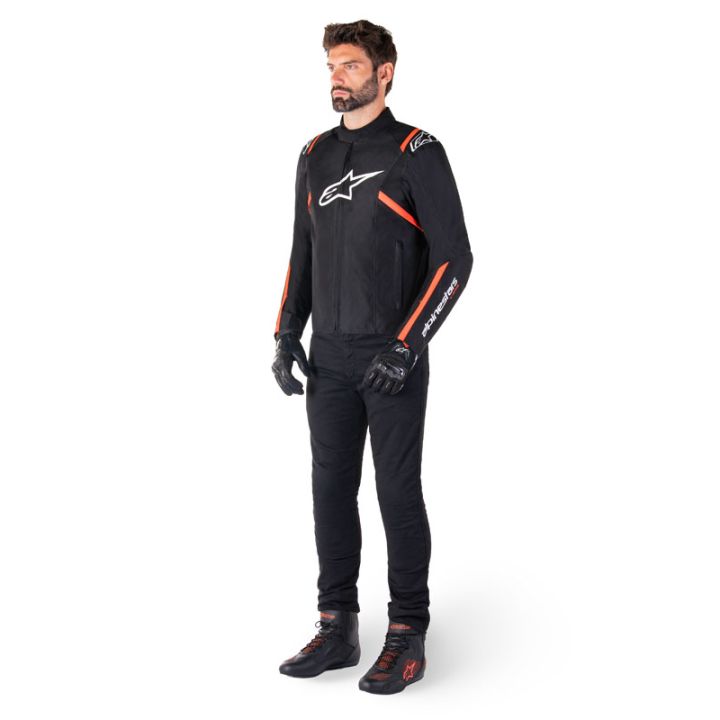 Blouson Alpinestars T-SPS V2 Waterproof - Noir Blanc Rouge Fluo