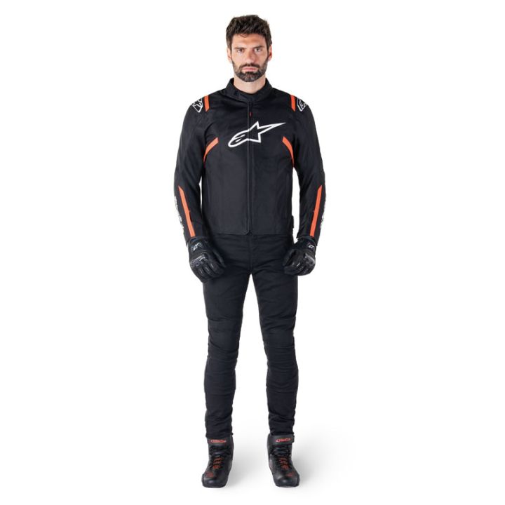Blouson Alpinestars T-SPS V2 Waterproof - Noir Blanc Rouge Fluo