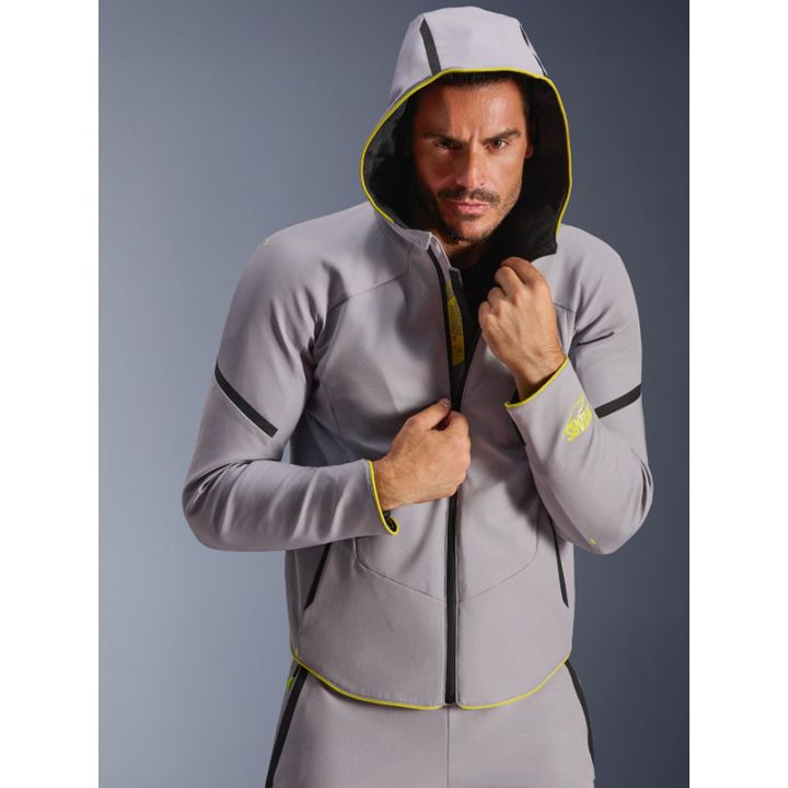 Blouson Alpinestars Aeroshell Waterproof - Gris Jaune Fluo