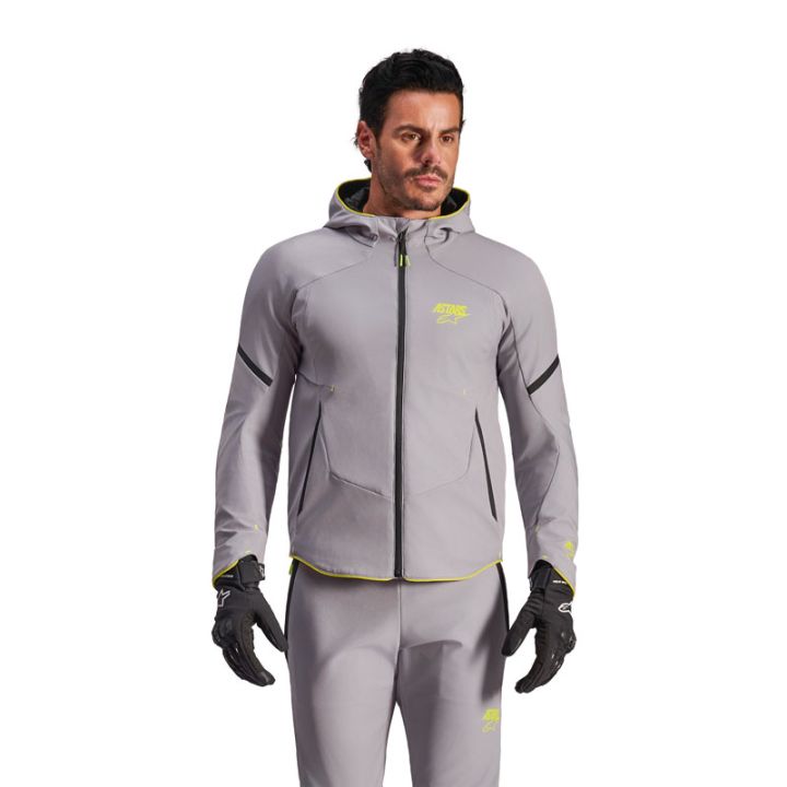 Blouson Alpinestars Aeroshell Waterproof - Gris Jaune Fluo