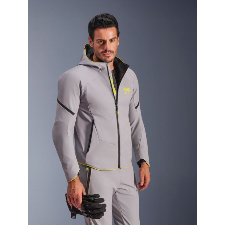 Blouson Alpinestars Aeroshell Waterproof - Gris Jaune Fluo