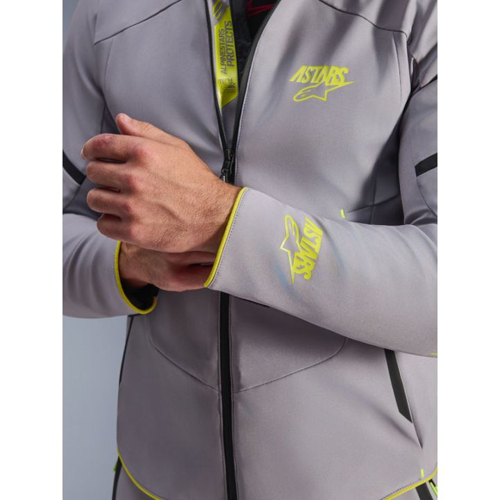 Blouson Alpinestars Aeroshell Waterproof - Gris Jaune Fluo