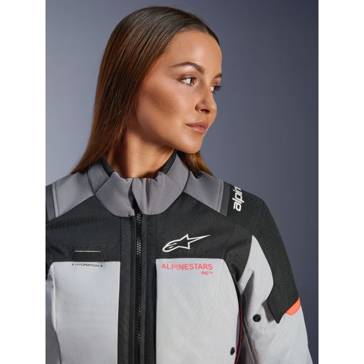 Veste Alpinestars Stella Andes V4 Drystar - Gris Bleu Ice Corail fluo