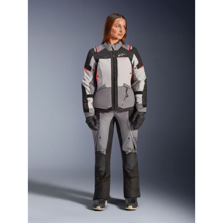 Veste Alpinestars Stella Andes V4 Drystar - Gris Bleu Ice Corail fluo