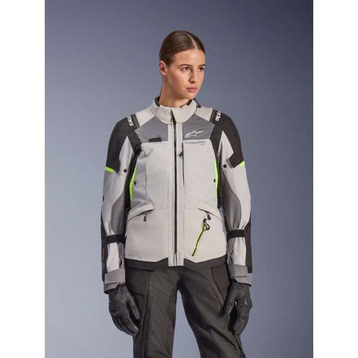Veste Alpinestars Stella Andes V4 Drystar - Gris Bleu Ice Jaune fluo