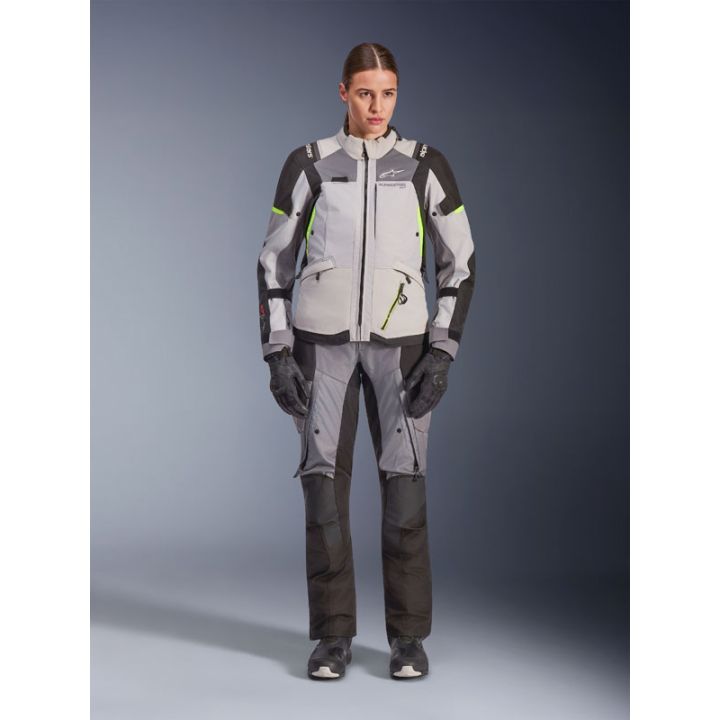 Veste Alpinestars Stella Andes V4 Drystar - Gris Bleu Ice Jaune fluo