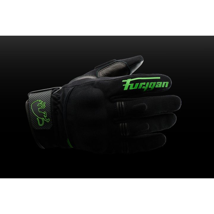 Gants Furygan JET D3O EVO Noir-Vert stab
