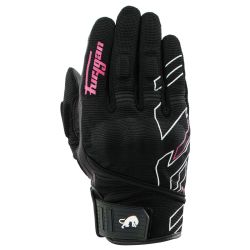Gants femme Furygan JET NEON D3O LADY Noir-Blanc-Rose