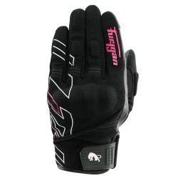 Gants femme Furygan JET NEON D3O LADY Noir-Blanc-Rose 2