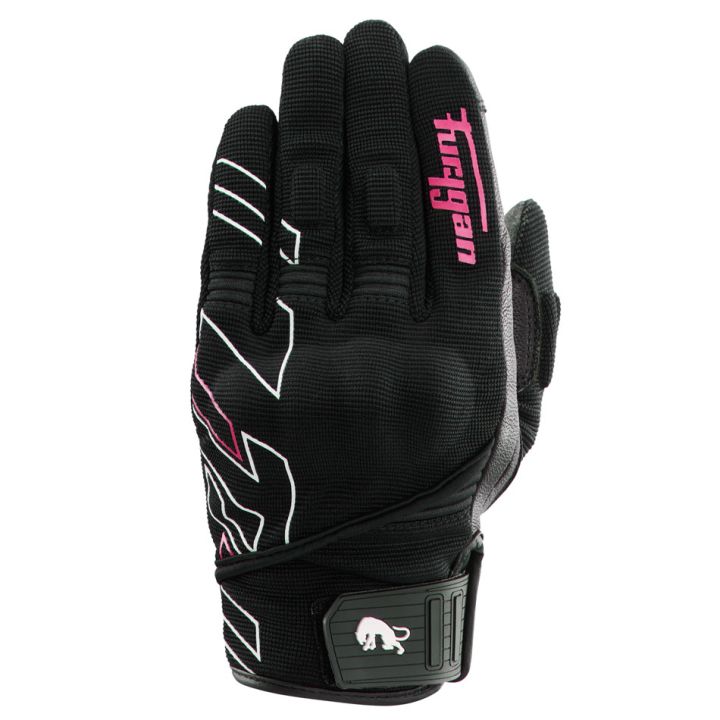 Gants femme Furygan JET NEON D3O LADY Noir-Blanc-Rose