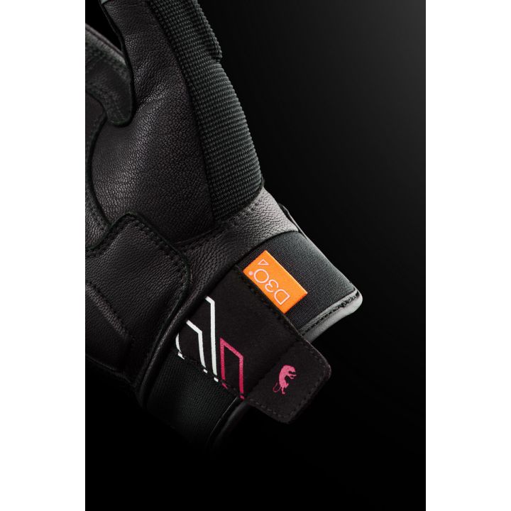 Gants femme Furygan JET NEON D3O LADY Noir-Blanc-Rose