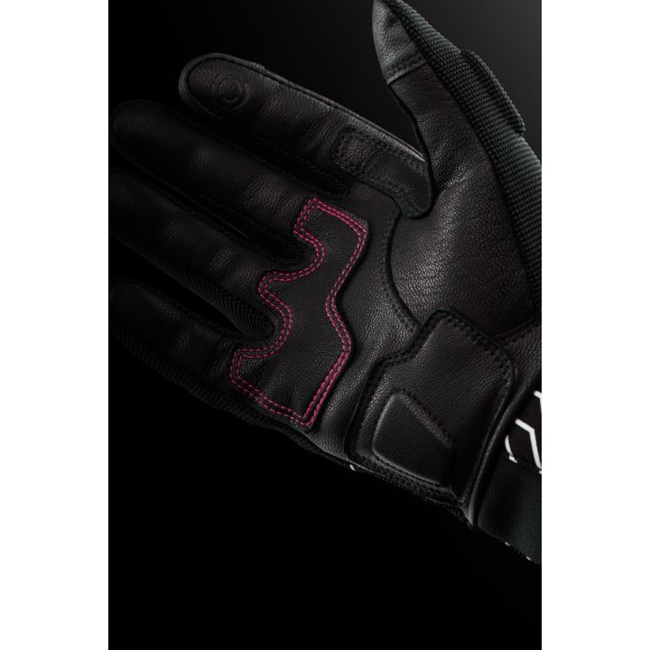 Gants femme Furygan JET NEON D3O LADY Noir-Blanc-Rose