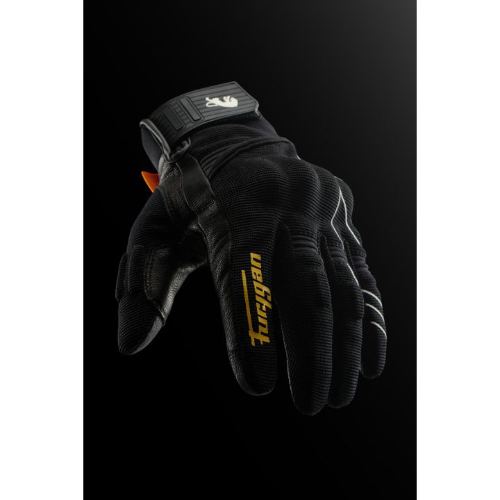 Gants femme Furygan JET NEON D3O LADY Noir-Blanc-Or