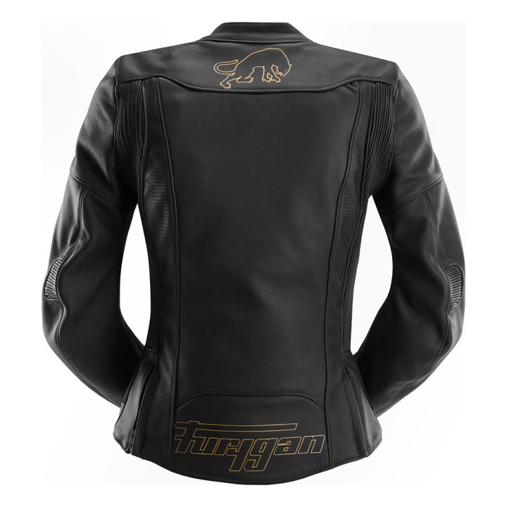 Blouson moto femme cuir Furygan ROMY Noir-Or