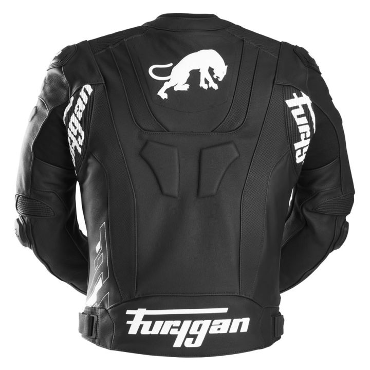 Blouson moto cuir Furygan RAPTOR EVO 3 Noir-Blanc-Blanc