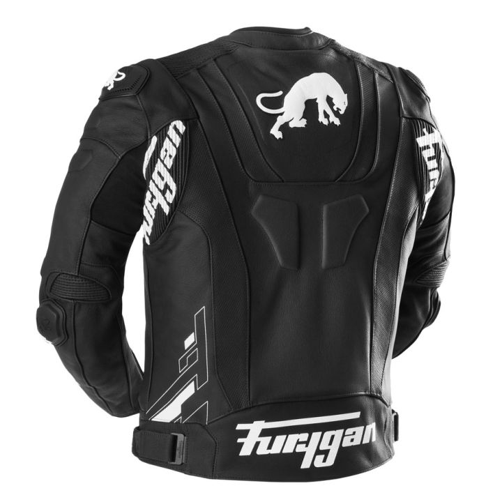 Blouson moto cuir Furygan RAPTOR EVO 3 Noir-Blanc-Blanc