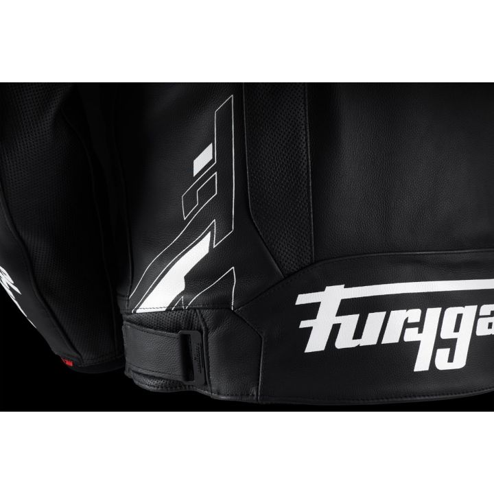 Blouson moto cuir Furygan RAPTOR EVO 3 Noir-Blanc-Blanc