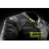 Blouson moto cuir Furygan RAPTOR EVO 3 Noir-Jaune Fluo